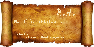 Mahács Adalbert névjegykártya